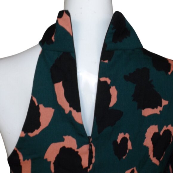 ELLIATT Top, S, One Shoulder, High Collar, Green Camo/Leopard, Long sleeve - Picture 6 of 13